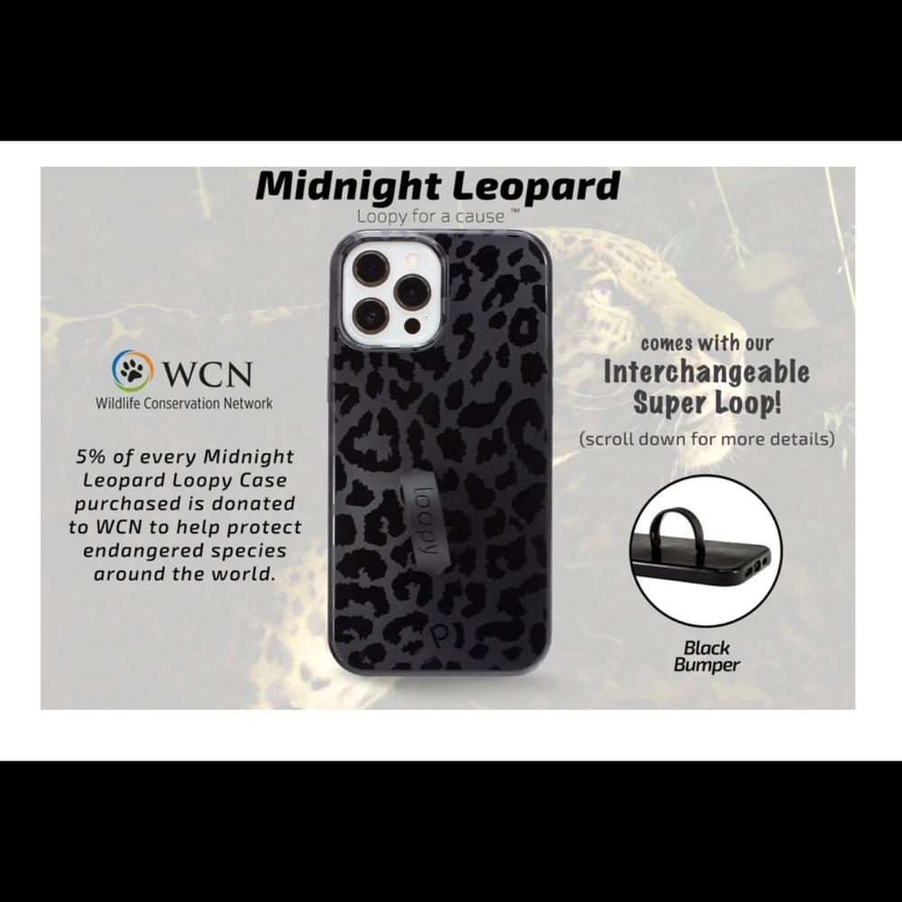 Loopy Original - iPhone 12 Pro Max (6.7" Screen) Midnight Leopard / Righty